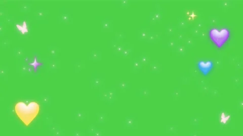 Soft Heart and butterfly frame Chroma Key  (Loopable).green screen backgrou.. Stock Footage 316040909