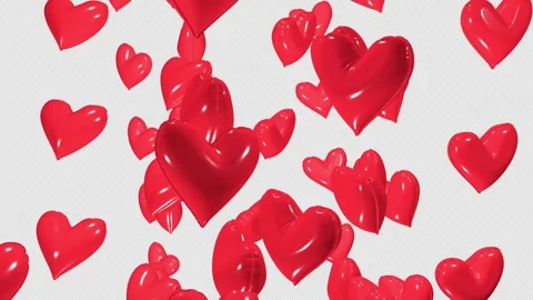 Soft heart loop animation on alpha channel Video stock 275081641