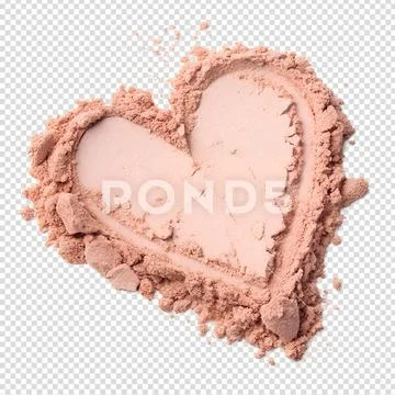 Soft heart-shaped blush swatch on transparent background PSD Template