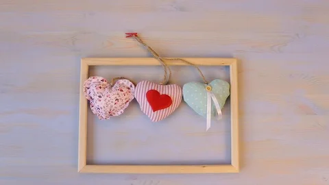 Soft hearts framed Stock Footage 123954717