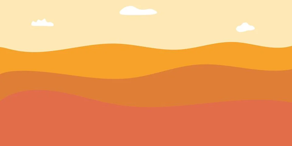 Soft hills stretch under warm, golden sky. Stock Illustration