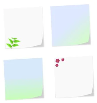 Soft hued colors notes isolated on a white background Stock Illustration