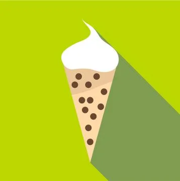 Soft ice cream icon, flat style イラスト素材
