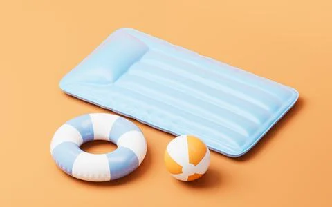 Soft inflatable mattress, 3d rendering. Stock Illustration