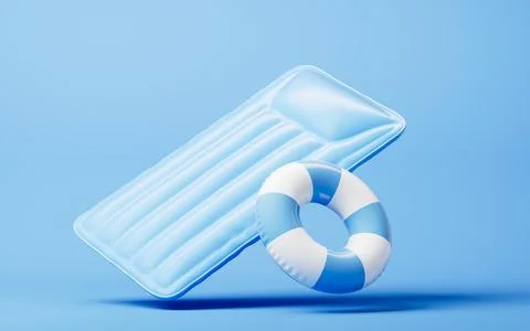 Soft inflatable mattress, 3d rendering. Stock Illustration