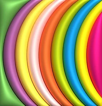 Soft inflate shiny lines, 3D rendering illustration Stock Illustration