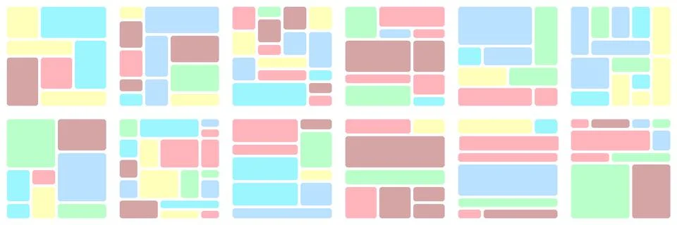 Soft Interface Bento Grid System Stock Illustration
