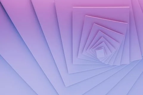 Soft lavender squares nest concentrically in hypnotic tunnel, blending gent.. Foto stock