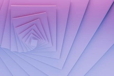 Soft lavender squares nest concentrically in a hypnotic tunnel, gentle gradie Foto stock