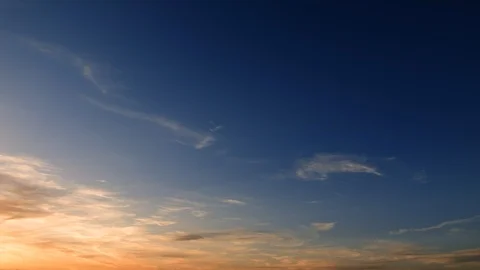 Soft layer of clouds before sunset Stock Footage 101007564