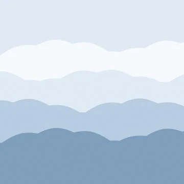 Soft layered mountains with gradient sky background illustration Stock Illustration