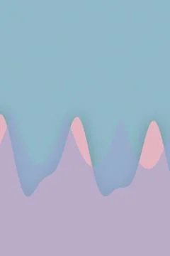 Soft layered waves in muted blue, pink, and lavender create a calm abstract.. Illustrazione stock