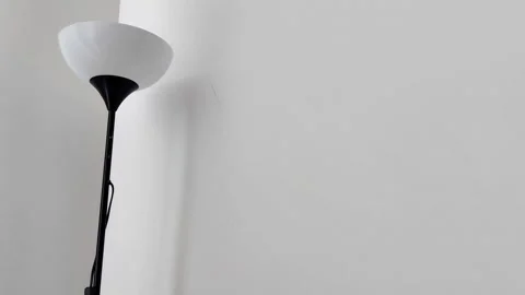 Soft Light and Shadow from Sleek Floor Lamp Stock-Footage 319250991