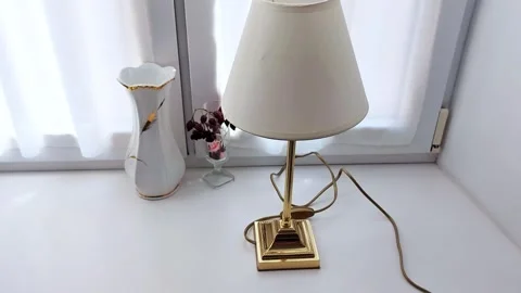 Soft Light Ceramic Vase: Minimalist Window sill Harmony Video stock 310656459