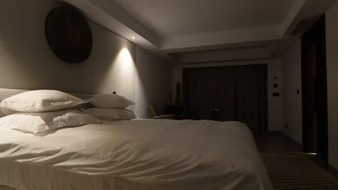 Soft light in a hotel room. Stock Footage 105223324