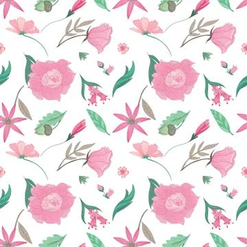 Soft Light Romantic Summer Pattern Stock Illustration