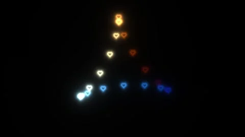 Soft lights shaped like hearts create a colorful pattern Stock Footage 338229447
