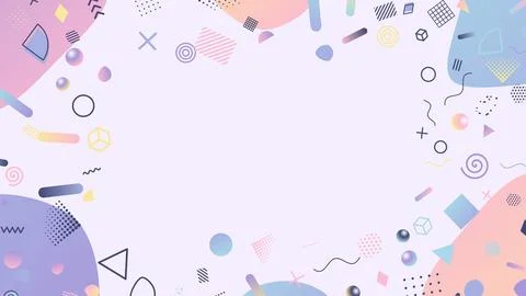 Soft lilac gradient blobs and spheres framing an empty center copy space ve.. Stock Illustration