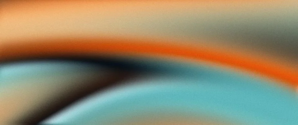 Soft liquid wave background in orange and teal tones, grainy noise texture .. Stock Illustration
