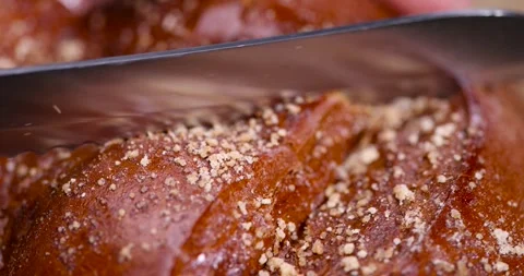 A soft loaf of wheat flour on the table, using white bread for cooking Stock Footage 300427240