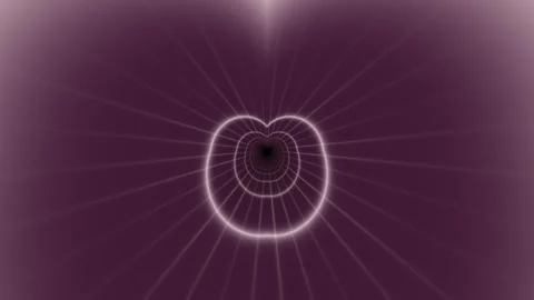 Soft Luminous Heart Tunnel Seamless Loop Stock Footage 342743559