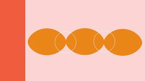 Soft Minimal Intersecting Ellipses Background Stock Illustration