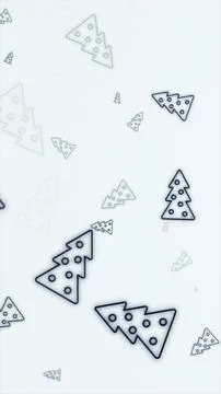 A soft minimal pattern of outlined Christmas trees scattered across a brigh.. Stock Illustration