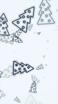 A soft minimal pattern of outlined Christmas trees scattered across a brigh.. Stock Illustration