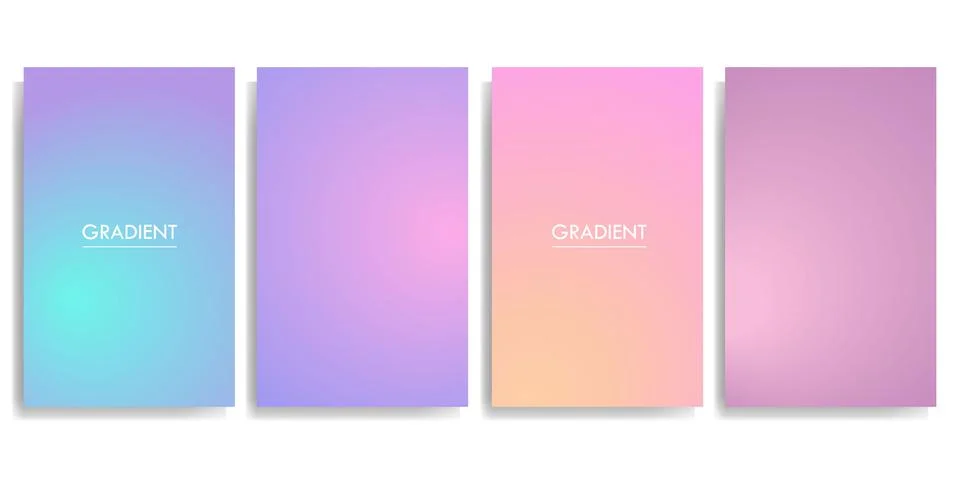 Soft Minimalistic Gradient Background Sets for Poster Flyer Banner Backdrops Stock Illustration