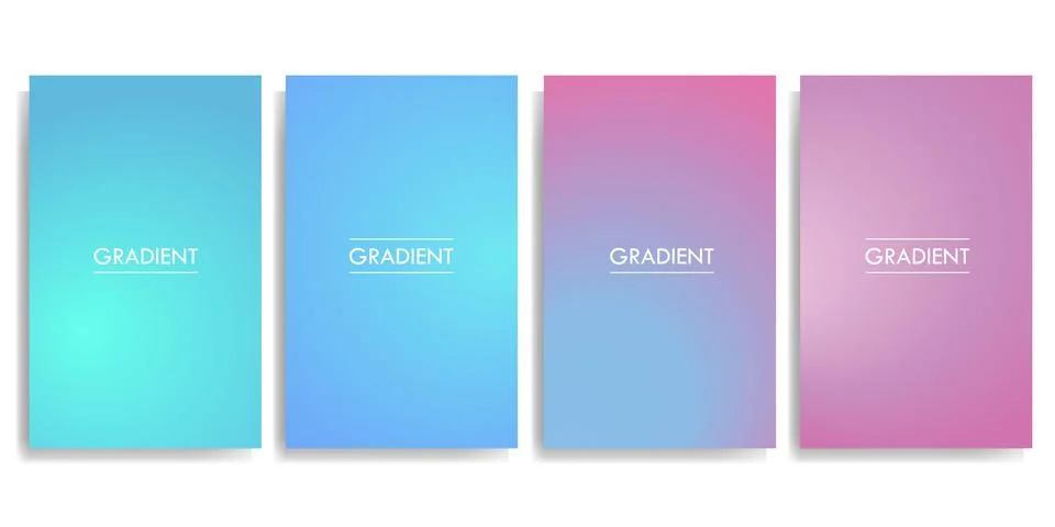Soft Minimalistic Gradient Backgrounds for Poster Flyer Banner Backdrops Stock Illustration