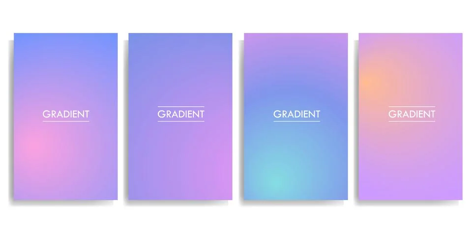 Soft Minimalistic Gradient Backgrounds for Poster Flyer Banner Backdrops Stock Illustration