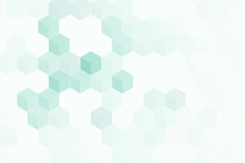 Soft mint and teal hexagonal forms create an airy branching arrangement acr.. Stock Illustration