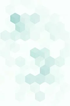 A soft mint and white abstract background features scattered dimensional cu.. Stock Illustration