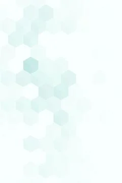 A soft mint and white abstract background features translucent isometric cu.. Stock Illustration