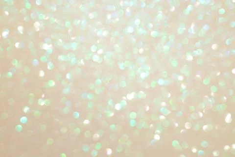 Soft mint bokeh glitter background with pastel sparkle and light shimmer texture Stock Photos