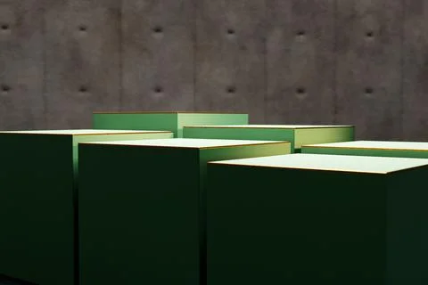 Soft mint green painted boxes with gold edge Stock Illustration