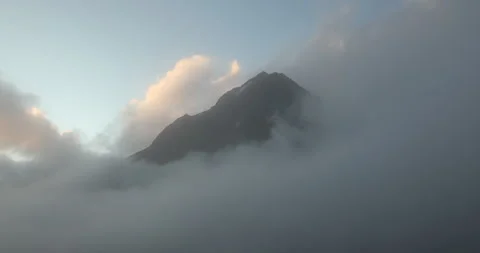 Soft mist drifts through the lush hills of Meghalaya Stock Footage 335541053