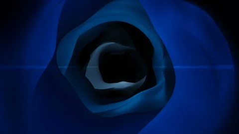 The soft modulations of the abstract blue tunnel promise an exciting journey Stock Footage 131317374