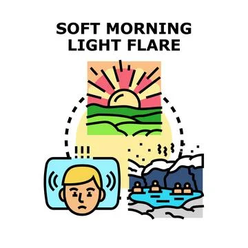 Soft morning light triggering awakening and morning routine Stock Illustration