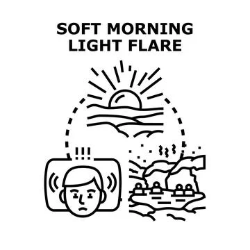 Soft morning light triggering awakening and morning routine Stock Illustration