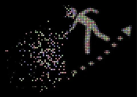 Soft Moving Pixelated Halftone Education Progress Icon 스톡 일러스트
