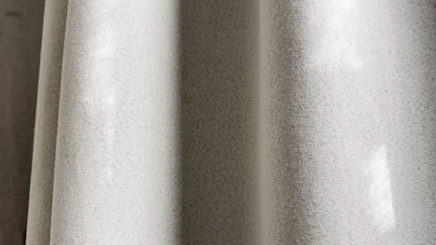 Soft Natural Light on Cream Linen Drapes Close Up Background Stock Footage 339434098