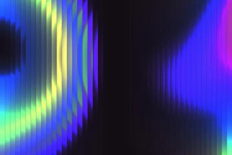 Soft Neon Gradient Ribbed Glass Ripple Fractal Background Illustrazione stock