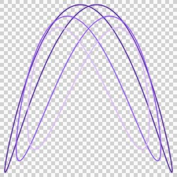 Soft neon harmonic oscillation loop isolated PNG with transparent background Фото