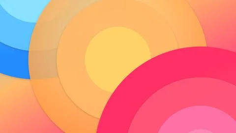 Soft Neon Layered Curved Wave Orbs Abstract Background in Soft Pastel Pink .. 스톡 일러스트