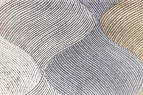 Soft neutral curved stripe pattern with fine linear grooves, calming modern Stock Photos