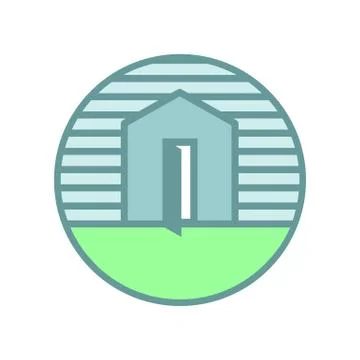 Soft Open House Emblem Stock Illustration