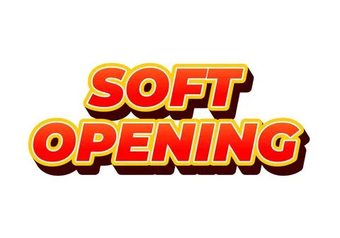 Soft opening. Text effect in 3D look and eye catching colors Stock Illustration
