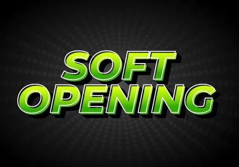 Soft opening. Text effect in 3D look and eye catching colors 스톡 일러스트