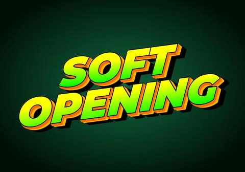 Soft opening. Text effect in 3D look and eye catching colors Stock Illustration